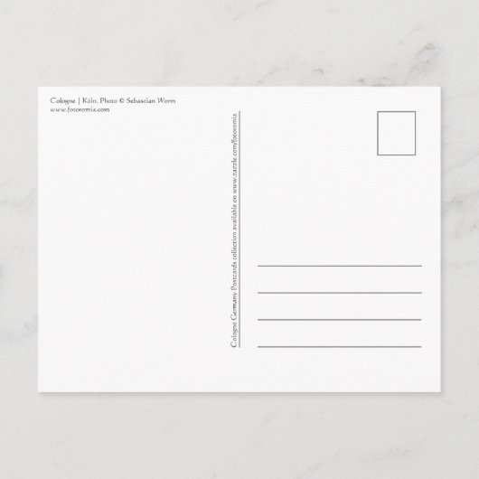 Keulen Duitsland Briefkaart (Achterkant)