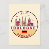 Keulen Duitsland City Skyline Emblem Briefkaart (Voorkant)