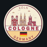 Keulen Duitsland City Skyline Emblem Magneet<br><div class="desc">Keulen minimalistisch,  kleurrijk kunstontwerp met monumenten en landmerken van de stad in Duitsland.</div>