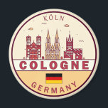 Keulen Duitsland City Skyline Emblem Magneet<br><div class="desc">Keulen minimalistisch,  kleurrijk kunstontwerp met monumenten en landmerken van de stad in Duitsland.</div>