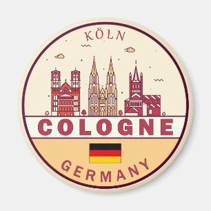 Keulen Duitsland City Skyline Emblem Magneet