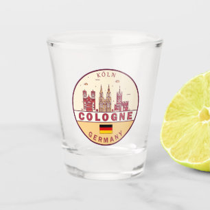 Keulen Duitsland City Skyline Emblem Shot Glas