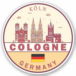 Keulen Duitsland City Skyline Emblem Sticker