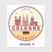 Keulen Duitsland City Skyline Emblem Sticker (Vel)