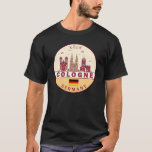 Keulen Duitsland City Skyline Emblem T-shirt<br><div class="desc">Keulen minimalistisch, kleurrijk kunstontwerp met monumenten en landmerken van de stad in Duitsland.</div>