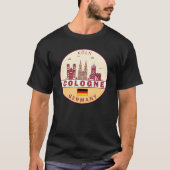 Keulen Duitsland City Skyline Emblem T-shirt (Voorkant)