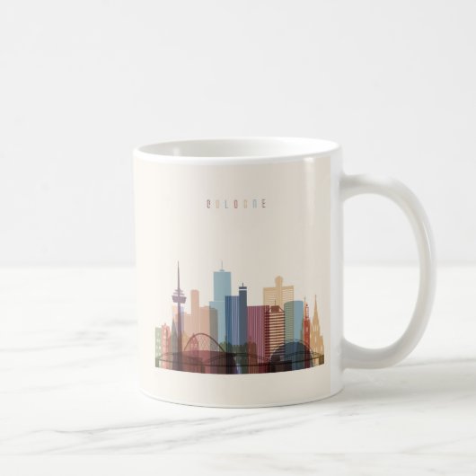 Keulen, Duitsland | City Skyline Koffiemok (Rechts)