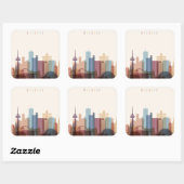 Keulen, Duitsland | City Skyline Vierkante Sticker (Vel)
