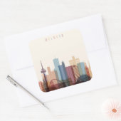Keulen, Duitsland | City Skyline Vierkante Sticker (Envelop)