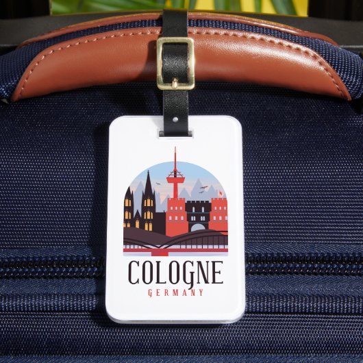 Keulen Duitsland Cityscape Bagagelabel (Voorkant Insitu 2)
