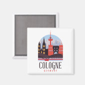 Keulen Duitsland  Cityscape Magneet (Voorkant / Achterkant)