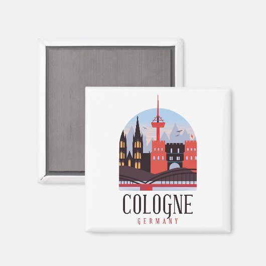 Keulen Duitsland  Cityscape Magneet (Voorkant / Achterkant)