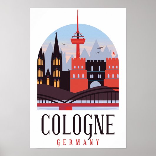 Keulen Duitsland  Cityscape Poster (Voorkant)
