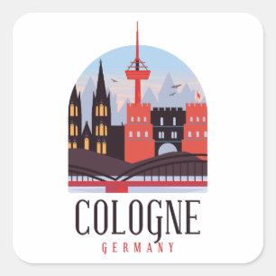 Keulen Duitsland  Cityscape Vierkante Sticker