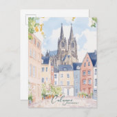Keulen Duitsland Gouache Verf Illustratie Reizen Briefkaart (Voorkant / Achterkant)