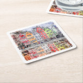 Keulen Duitsland Hand getrokken Waterverf schets Kartonnen Onderzetters (Schuin)