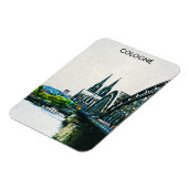 Keulen Duitsland Panorama Uitzicht Schilderij Magneet (Linkerzijde)