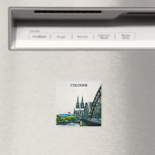 Keulen Duitsland Panorama Uitzicht Schilderij Magneet (Insitu (Vaatwasser))