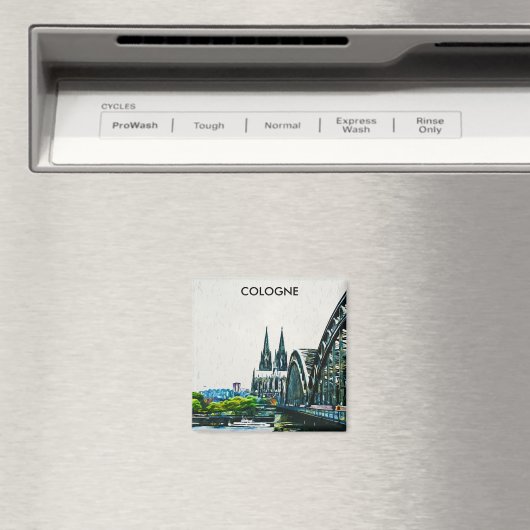 Keulen Duitsland Panorama Uitzicht Schilderij Magneet (Insitu (Vaatwasser))