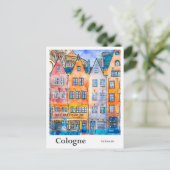 Keulen Duitsland Reizen Waterverf Hand getekend Briefkaart (Staand voorkant)