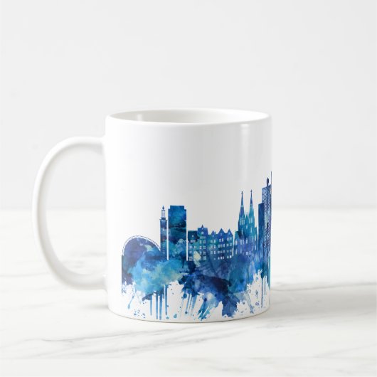 Keulen Duitsland Skyline Blue Koffiemok (Links)