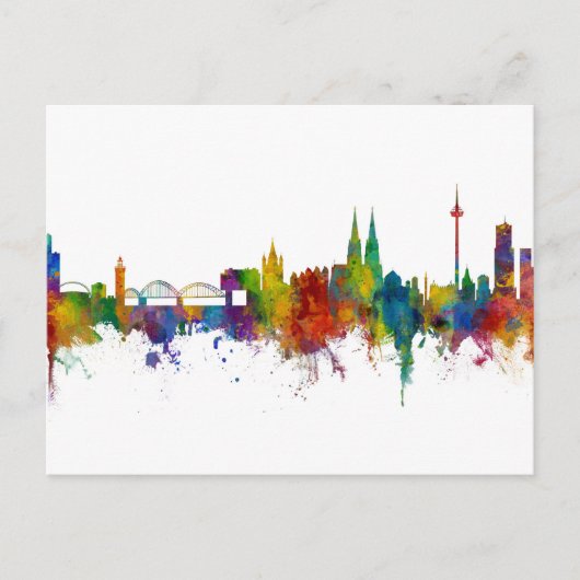 Keulen Duitsland Skyline Briefkaart (Voorkant)