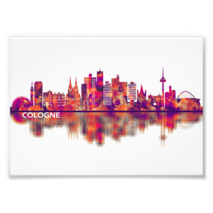 Keulen Duitsland Skyline Foto Afdruk