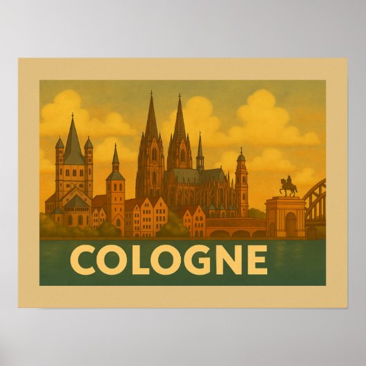 Keulen Duitsland Stad Kunst Poster (Voorkant)