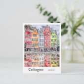 Keulen Duitsland Travel Waterverf Sketch Briefkaart (Staand voorkant)