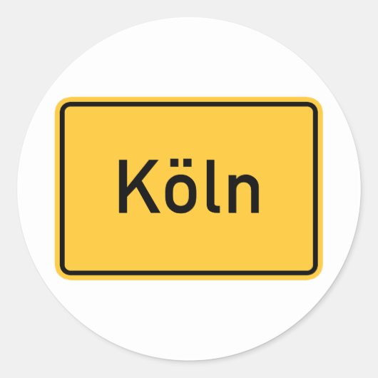 Keulen, Duitsland verkeersbord Ronde Sticker (Voorkant)