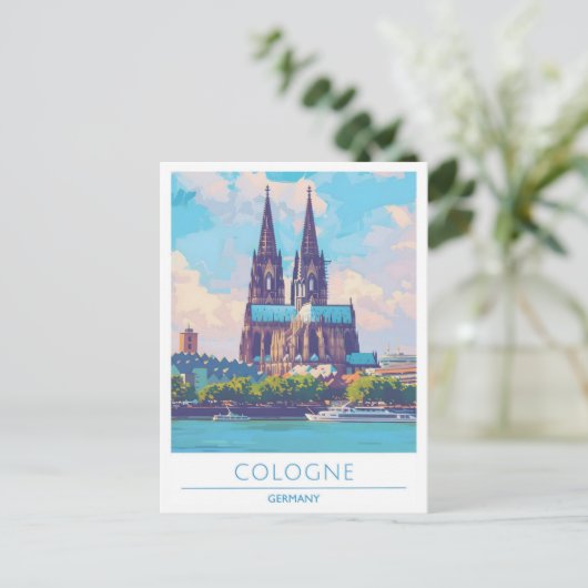 Keulen Duitsland Vintage Travel Briefkaart (Staand voorkant)