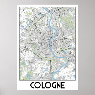 Keulen kaart poster