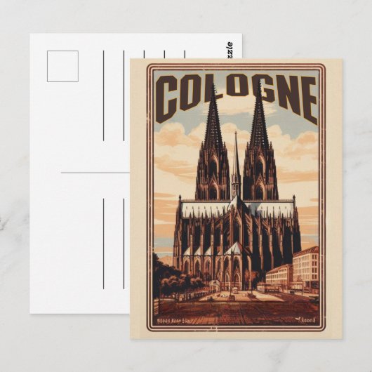 Keulen Kathedraal, Keulen Duitsland vakantie Briefkaart (Voorkant / Achterkant)