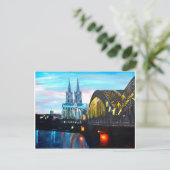 Keulen kathedraal met Hohenzollernbridge Briefkaart (Staand voorkant)