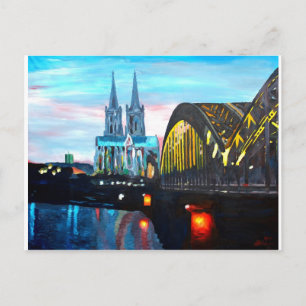 Keulen kathedraal met Hohenzollernbridge Briefkaart