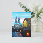 Keulen kathedraal met Hohenzollernbridge Briefkaart (Staand voorkant)