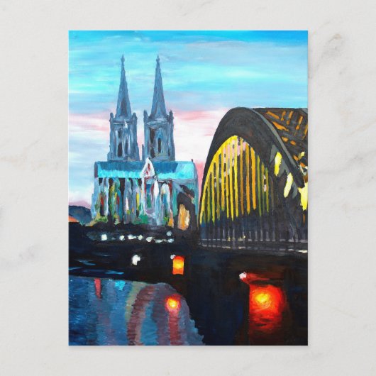 Keulen kathedraal met Hohenzollernbridge Briefkaart (Voorkant)