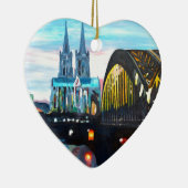 Keulen kathedraal met Hohenzollernbridge Keramisch Ornament (Rechts)