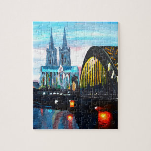 Keulen kathedraal met Hohenzollernbridge Legpuzzel