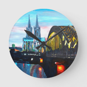 Keulen kathedraal met Hohenzollernbridge Ronde Klok