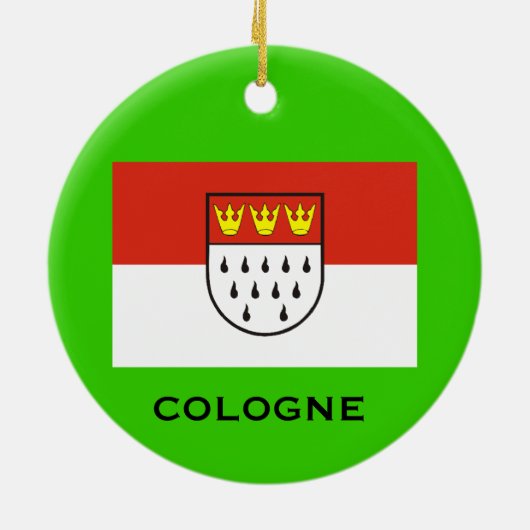 Keulen* kerstversiering keramisch ornament (Achterkant)