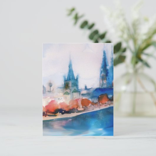 keulen keulen kathedraal waterverf schets briefkaart (Staand voorkant)