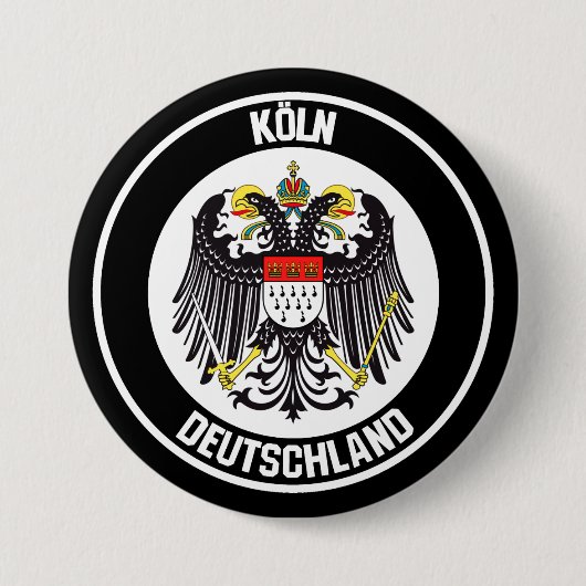 Keulen Round Emblem Ronde Button 7,6 Cm (Voorkant)
