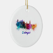 Keulen skyline in waterverf keramisch ornament (Rechts)