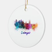 Keulen skyline in waterverf keramisch ornament (Links)