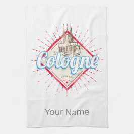 Keulen Stad Duitsland Retro Kathedraal Vintage Theedoek