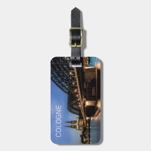 Keulen Stadsbeeld Duitsland Dom Night Souvenir Bagagelabel (Voorkant verticaal)