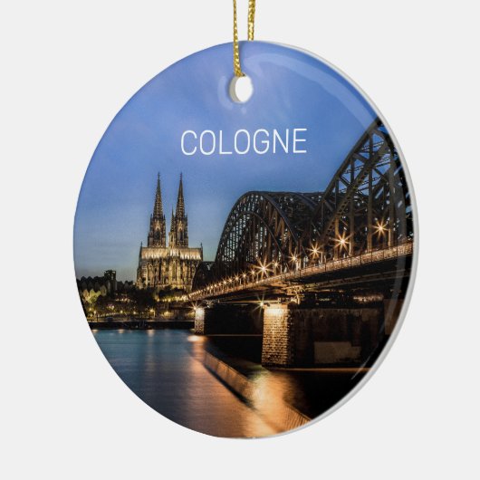 Keulen Stadsbeeld Duitsland Dom Night Souvenir Keramisch Ornament (Links)