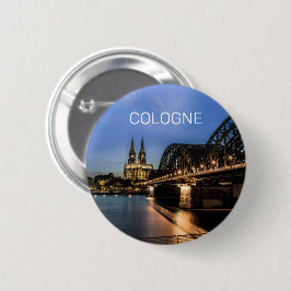 Keulen Stadsbeeld Duitsland Dom Night Souvenir Ronde Button 5,7 Cm