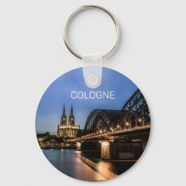 Keulen Stadsbeeld Duitsland Dom Night Souvenir Sleutelhanger